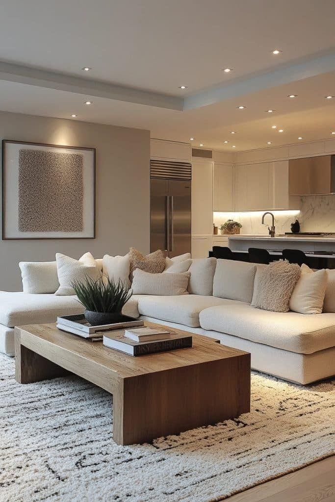 Contemporary open-plan living room